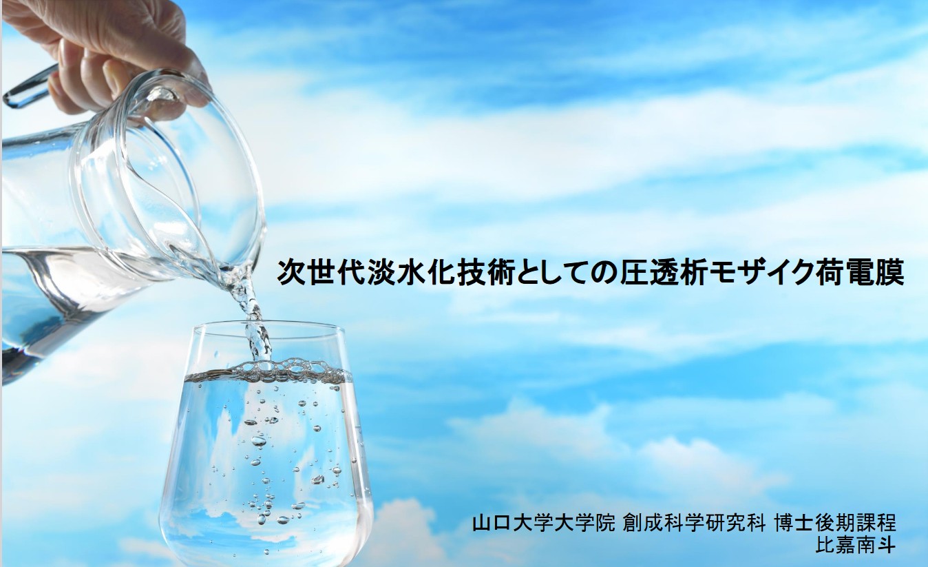 《比嘉南斗》次世代淡水化技術としての圧透析モザイク荷電膜